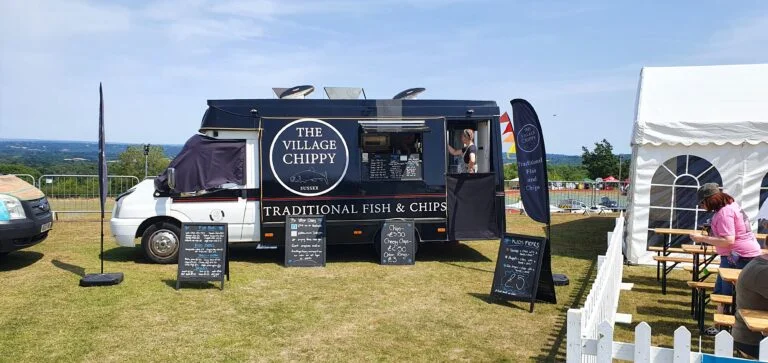 Menus outside on the van